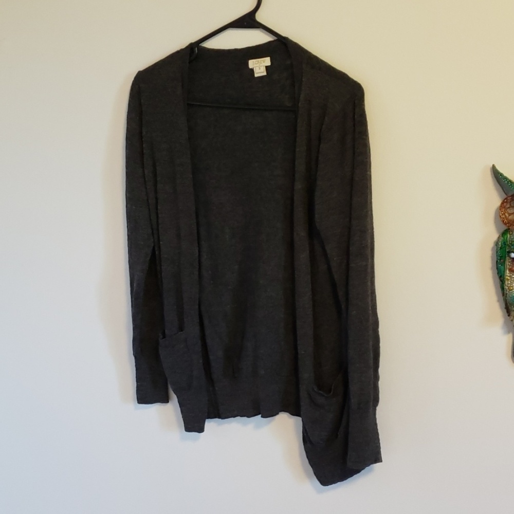 Dark grey j crew cardigan NWOT